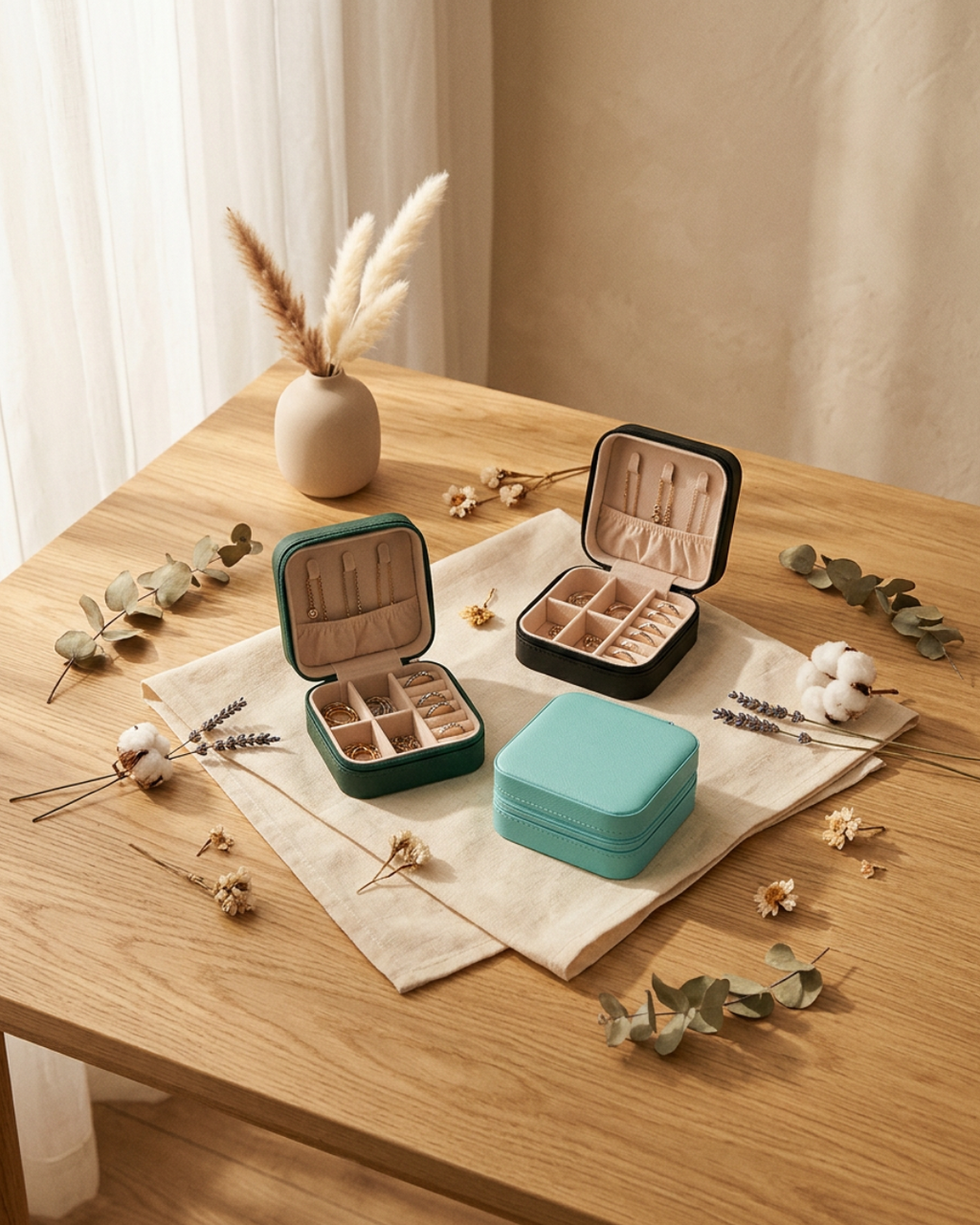 Premium Portable Travel Jewelry Organizer Storage Box