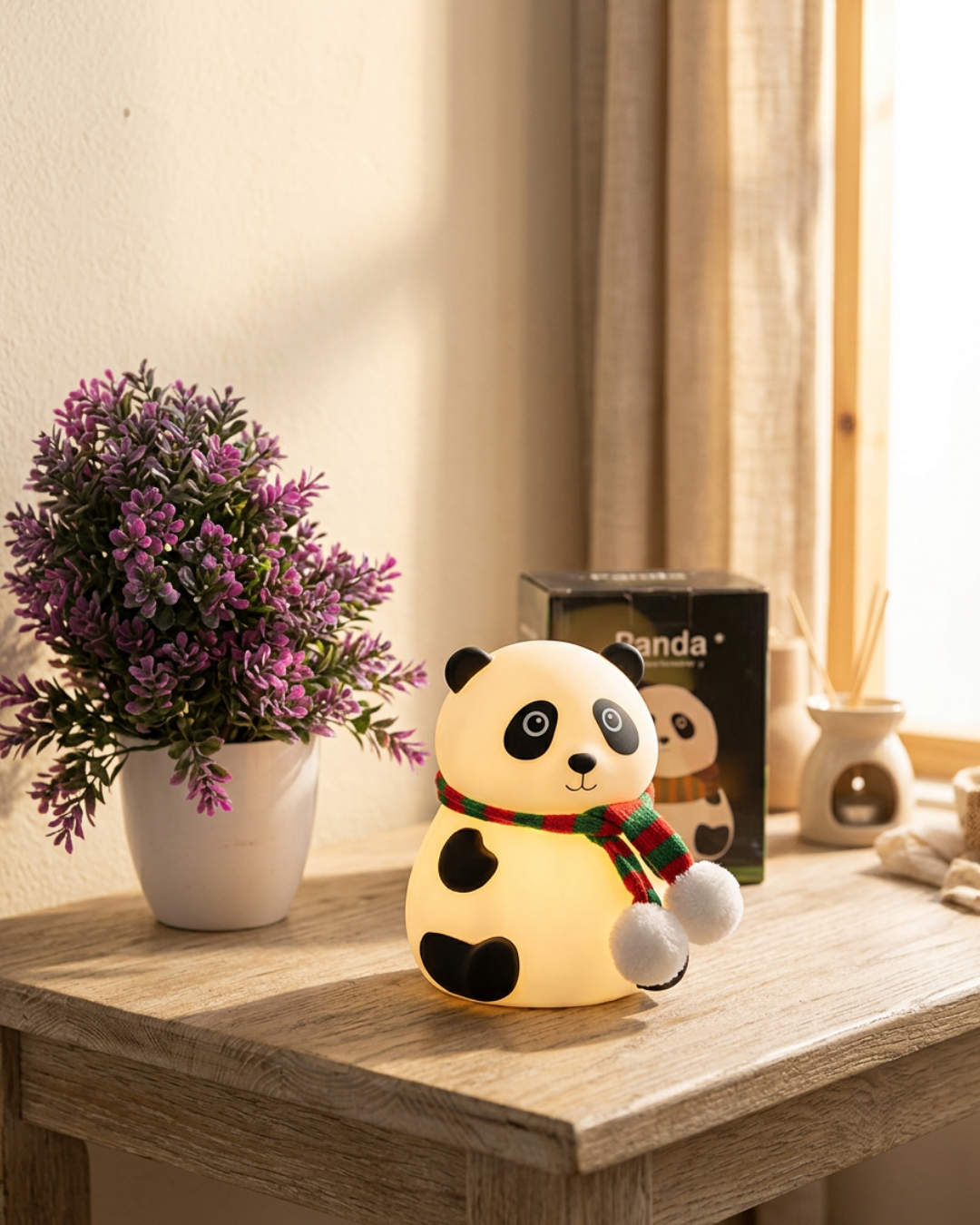 Cute Panda Night Light – Silicone LED Ambient Lamp for Kids &amp; Home Deco