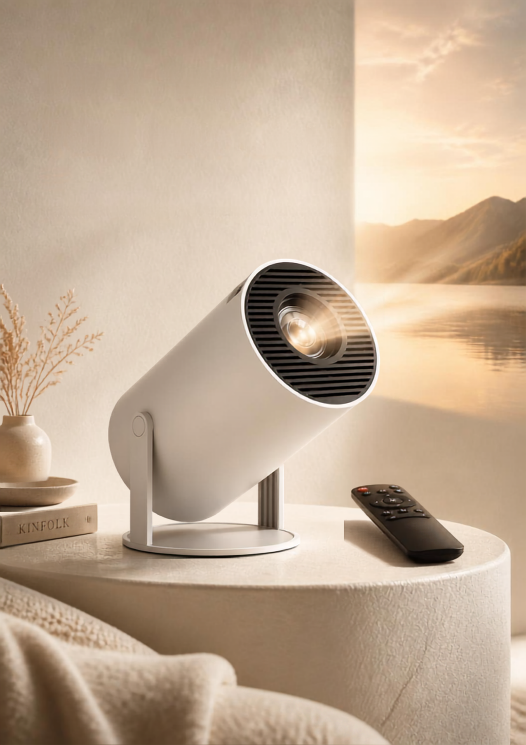 Smart HD Portable Projector – 180° Rotatable Home Cinema with Android 11 & WiFi 6