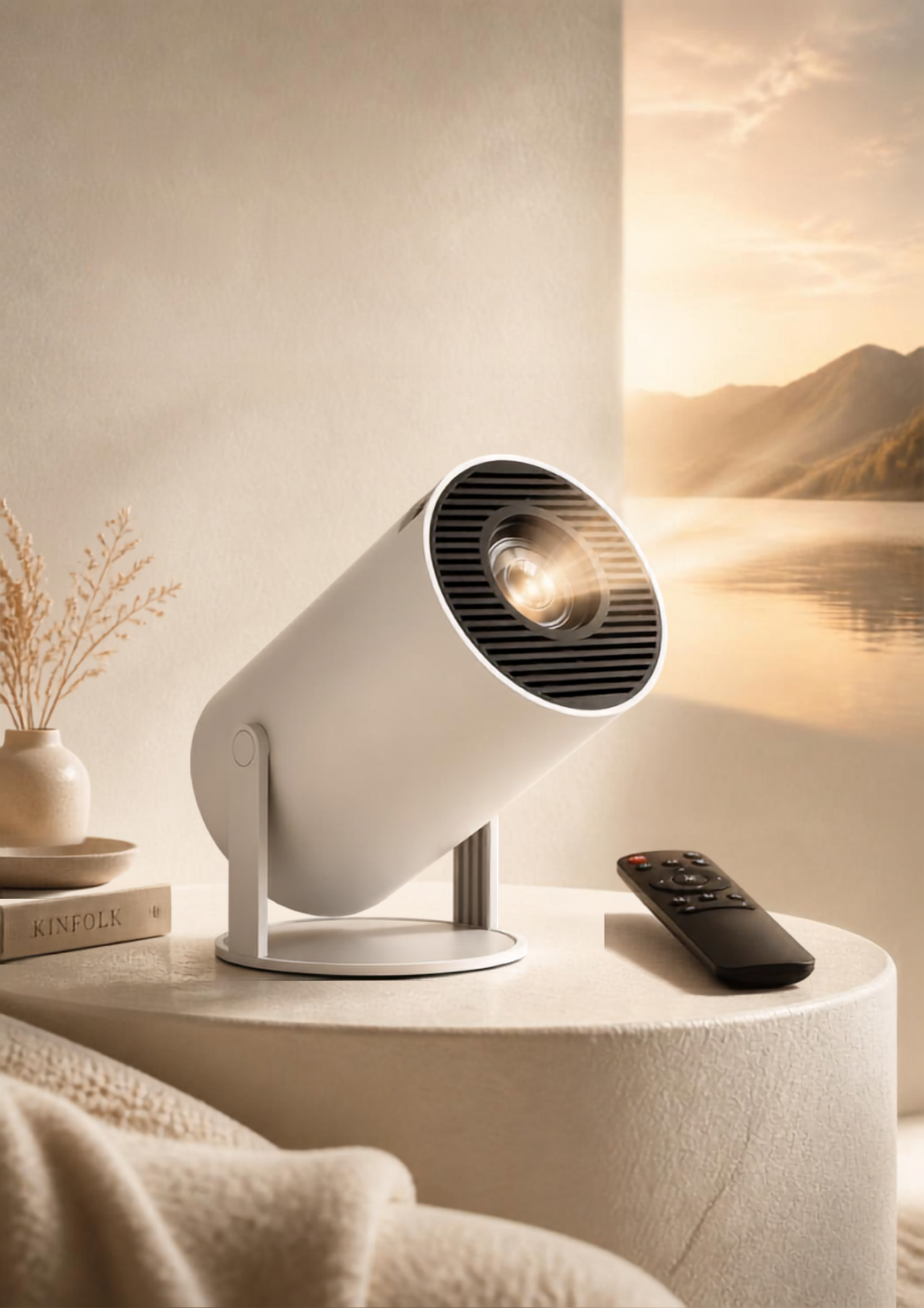 Smart HD Portable Projector – 180° Rotatable Home Cinema with Android 11 & WiFi 6