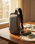 Anti-Theft Waterproof Crossbody Sling Bag with USB Charging Port