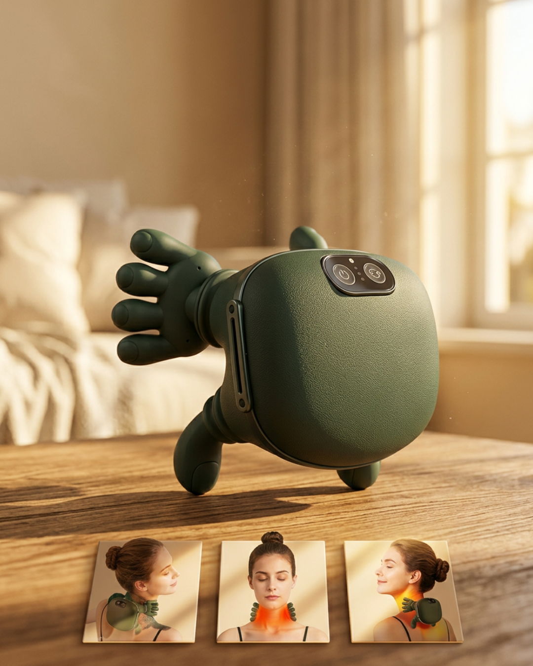 Multi-Node Hands-Free Electric Neck Massager with Soothing Heat