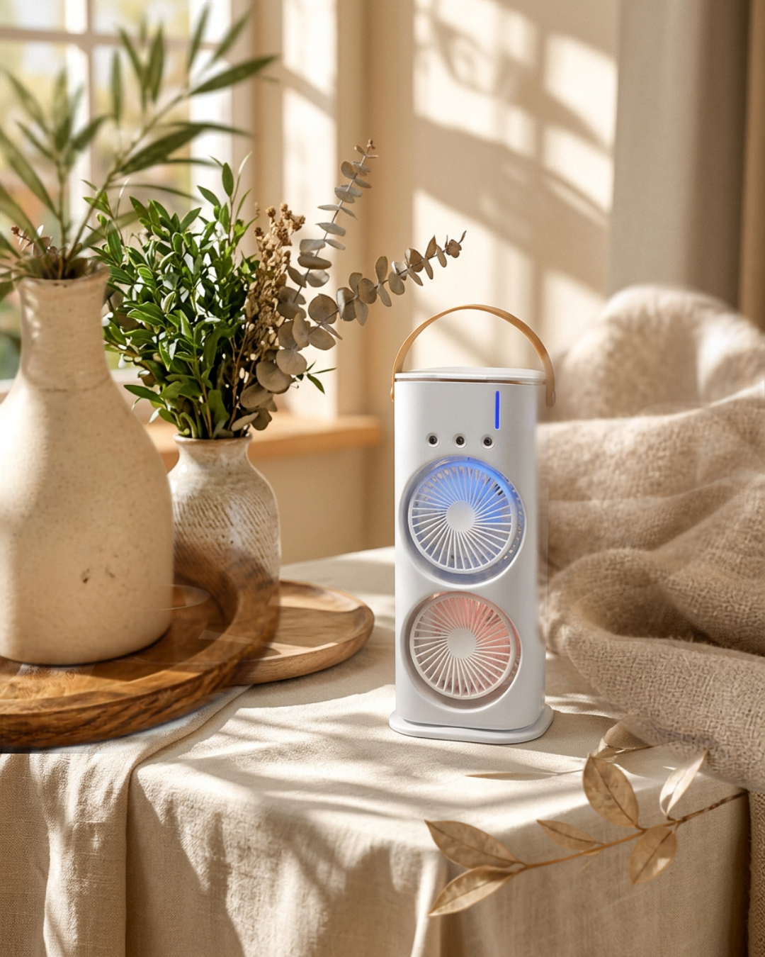 Double-Ended Portable misting Spray Fan with Remote Control