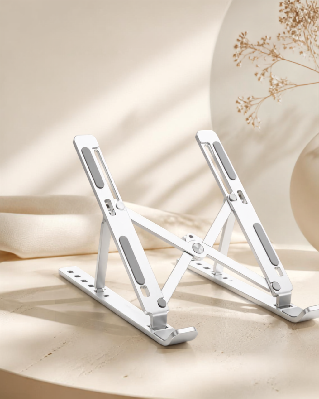Adjustable Aluminum Laptop Stand – Portable Foldable Ergonomic Riser for All Laptops