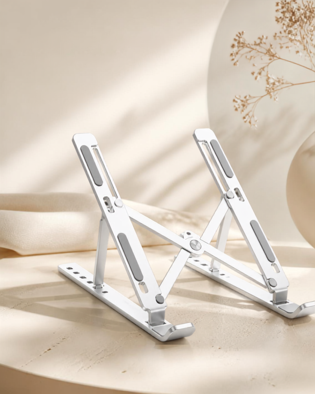 Adjustable Aluminum Laptop Stand – Portable Foldable Ergonomic Riser for All Laptops