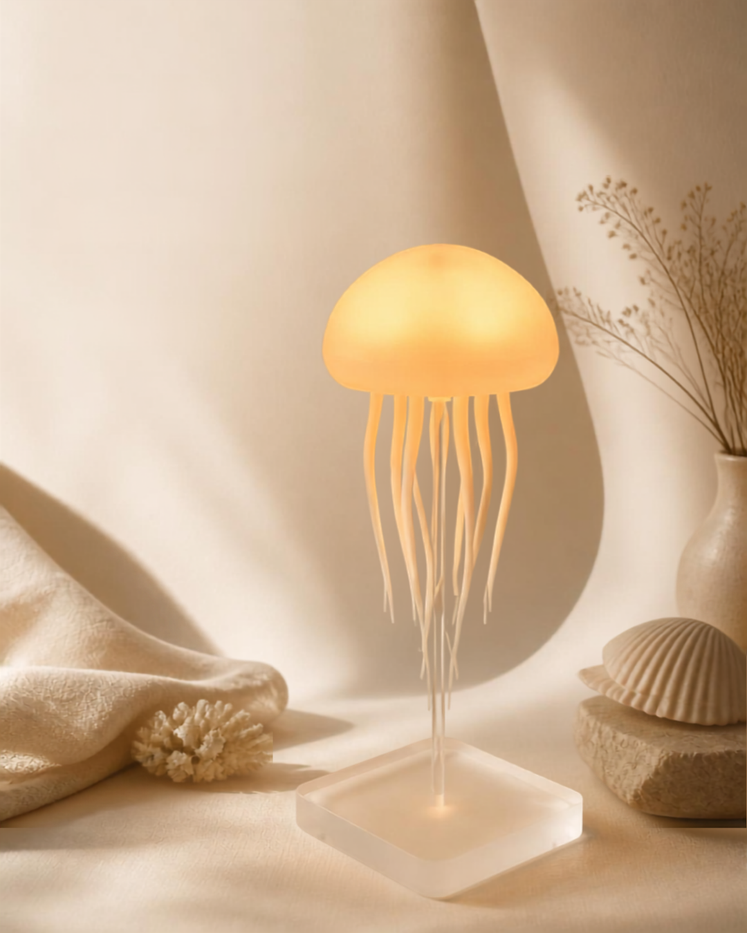 Jellyfish Silicone LED Mood Lamp – Aesthetic Bedside Night Light & Desktop Decor