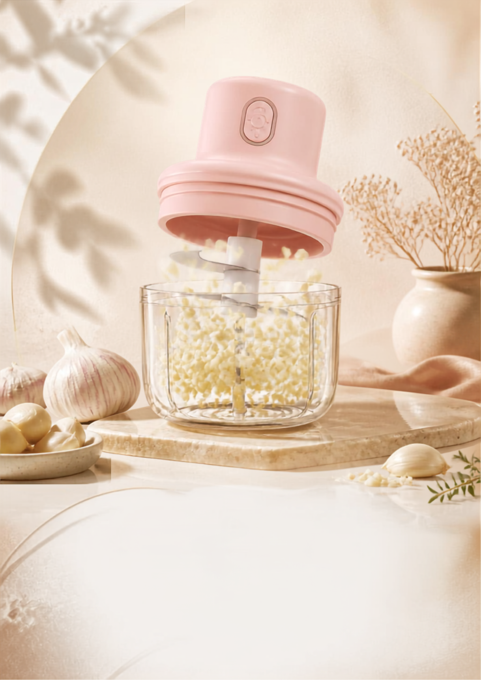 Electric Mini Garlic Chopper – Portable Wireless Food Processor & Vegetable Mincer