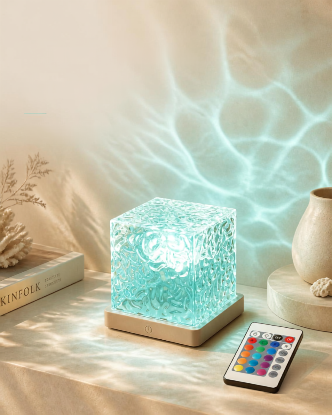 Ocean Wave Projector – Dynamic Rotating Crystal Ripple Lamp with Remote