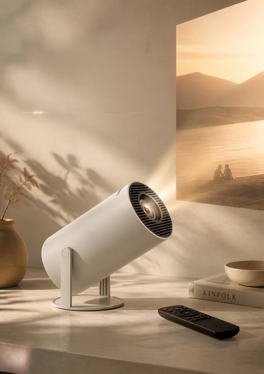 Smart HD Portable Projector – 180° Rotatable Home Cinema with Android 11 & WiFi 6