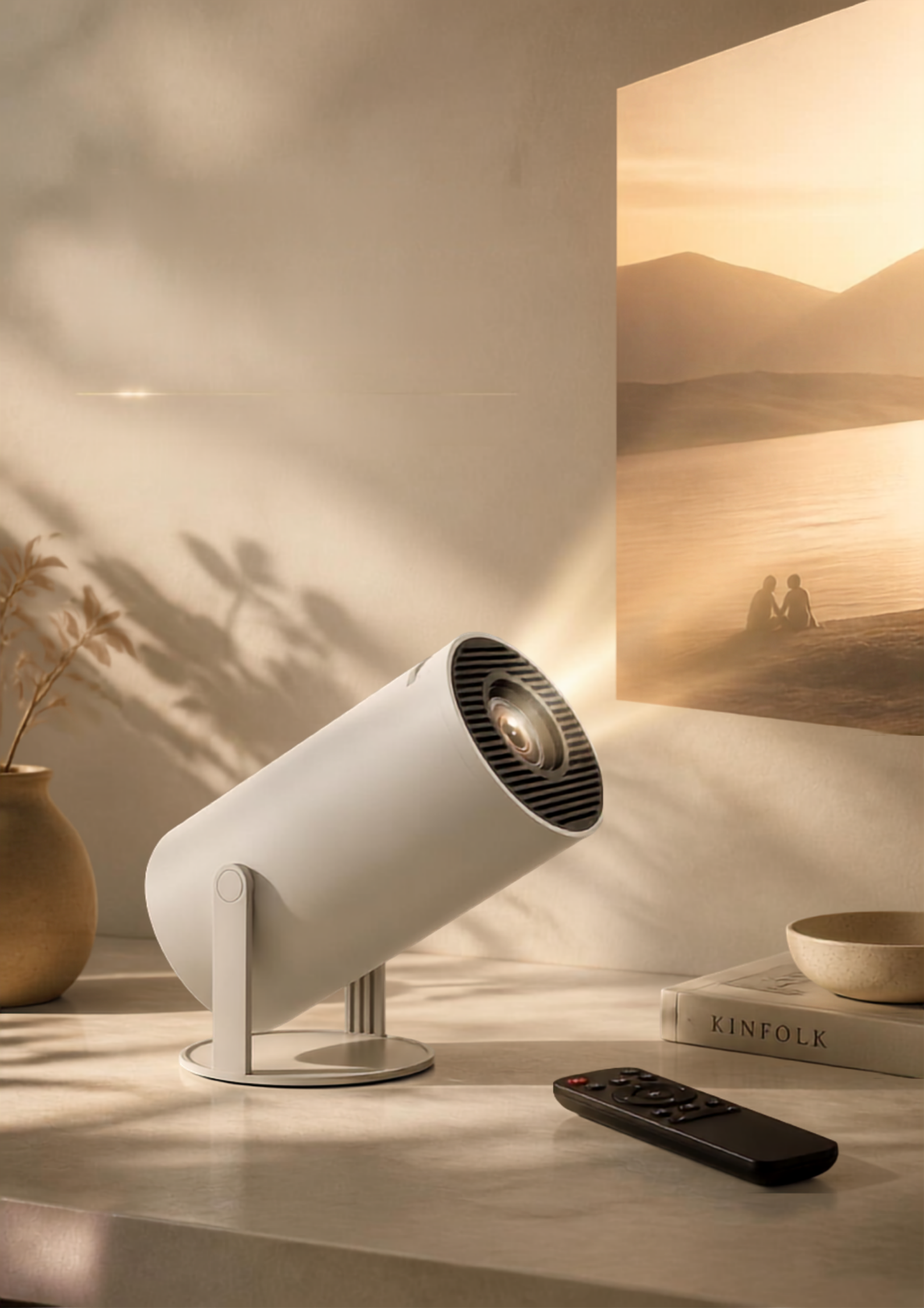 Smart HD Portable Projector – 180° Rotatable Home Cinema with Android 11 & WiFi 6
