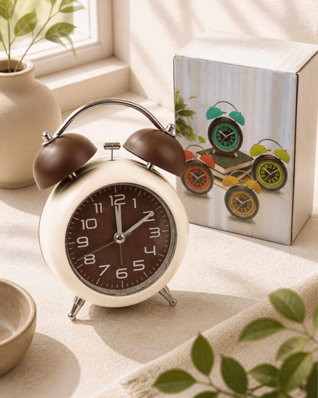 Vintage Twin Bell Alarm Clock – Classic Analog Quartz Clock
