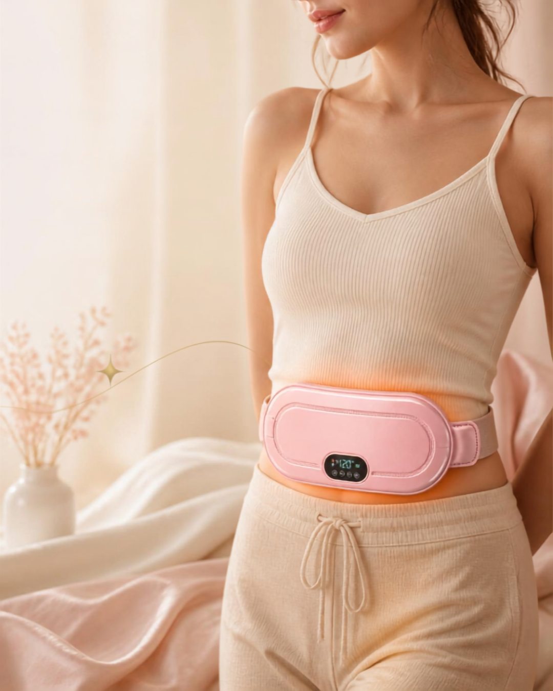 Portable Menstrual Heating Pad – Cordless Electric Waist Massager with 3 Heat Levels