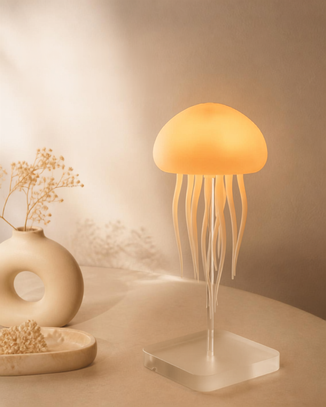 Jellyfish Silicone LED Mood Lamp – Aesthetic Bedside Night Light & Desktop Decor