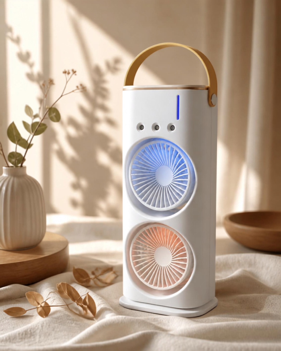 Double-Ended Portable misting Spray Fan with Remote Control