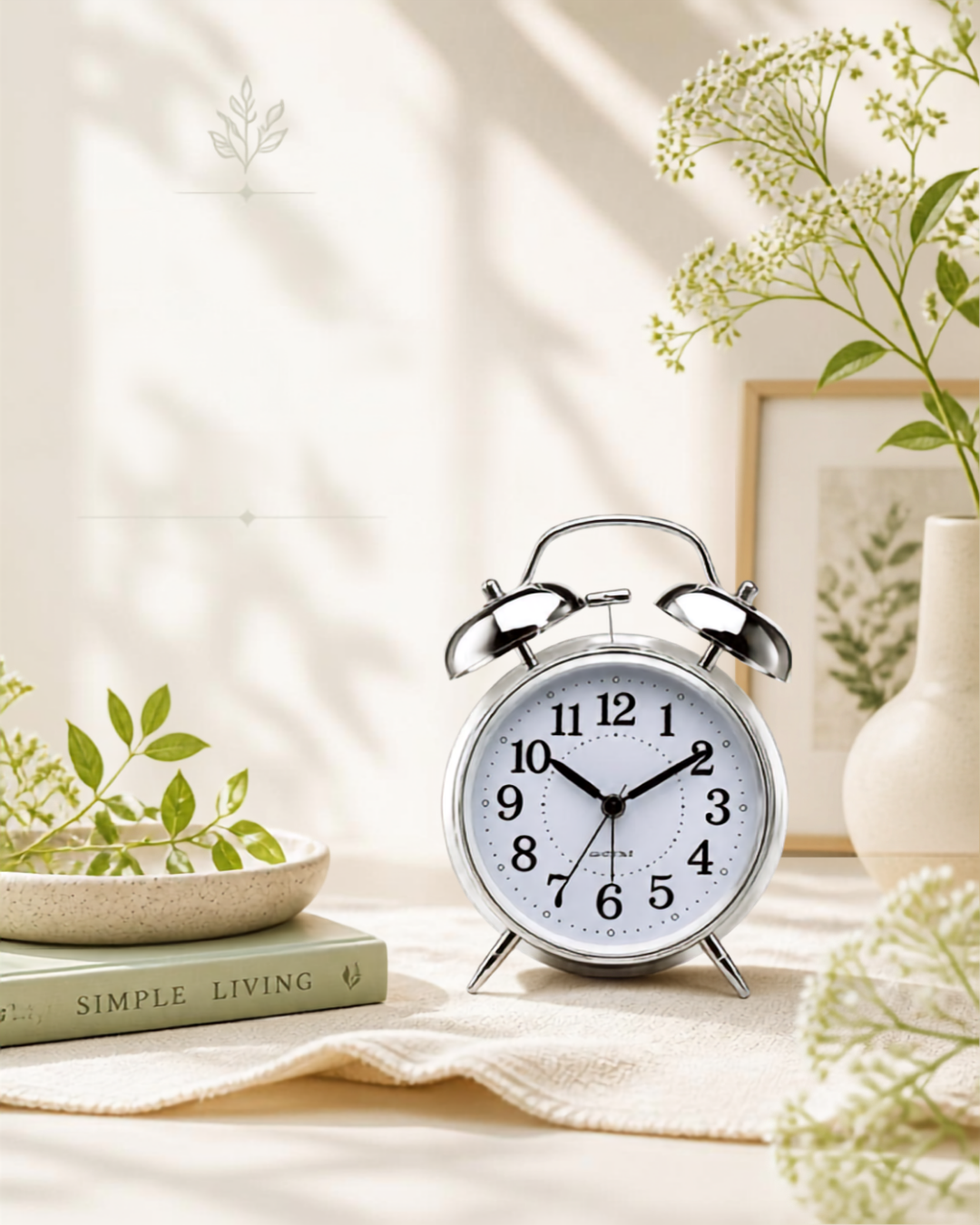 Vintage Twin Bell Alarm Clock – Classic Analog Quartz Clock
