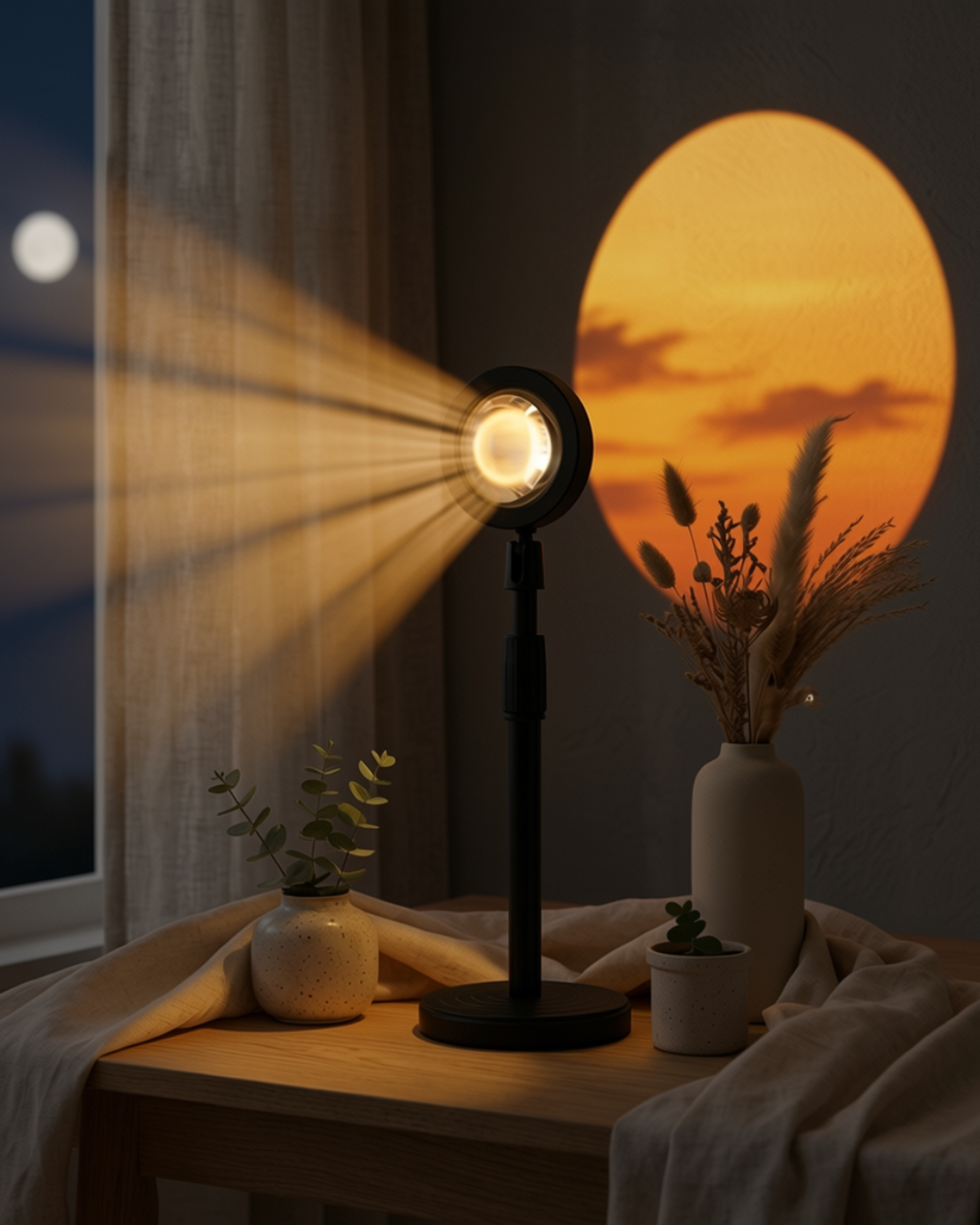 primium Multi-Color RGB Sunset Projection Lamp with Remote Control