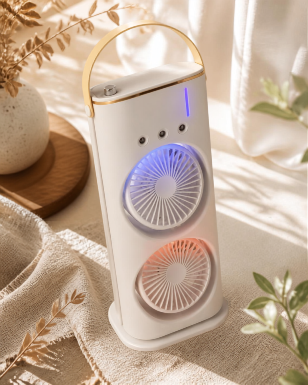 Double-Ended Portable misting Spray Fan with Remote Control