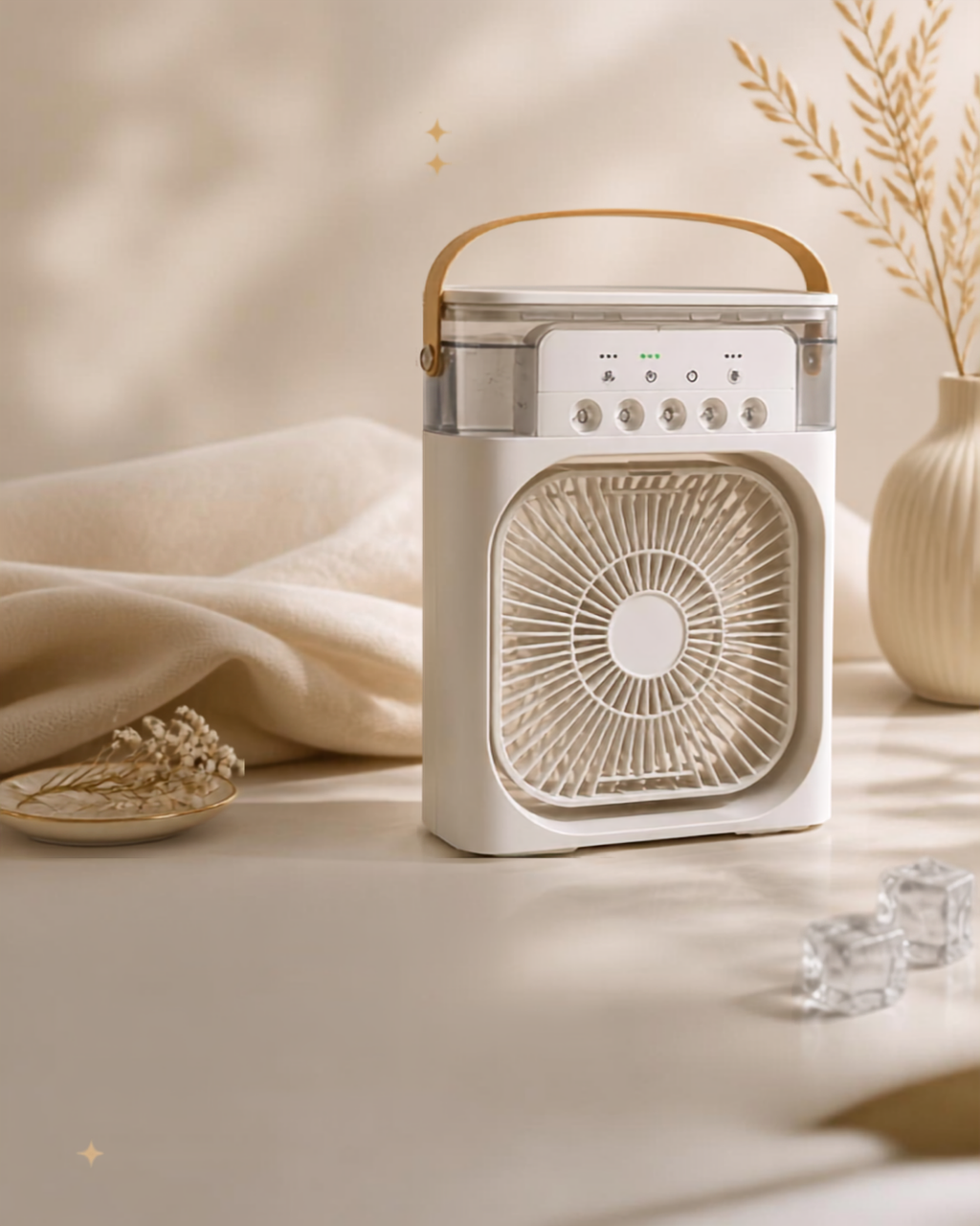 Portable 3-in-1 Desktop Air Cooler – Wireless Evaporative Humidifier & Misting Fan