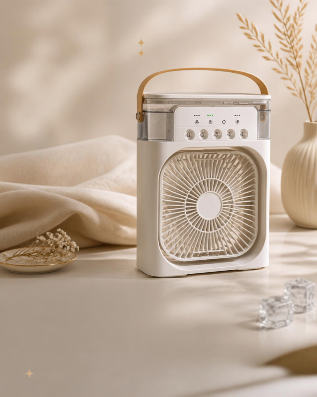 Portable 3-in-1 Desktop Air Cooler – Wireless Evaporative Humidifier & Misting Fan