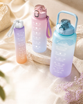 3-Piece Motivational Water Bottle Set – Leakproof BPA-Free Jugs with Time Markers