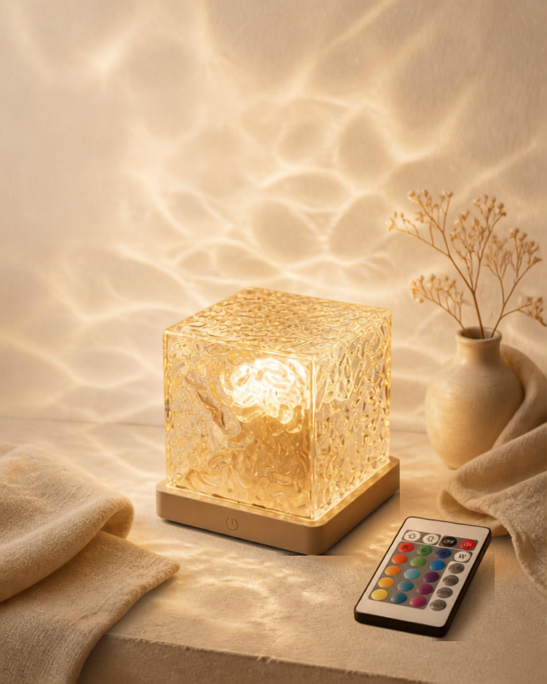 Ocean Wave Projector – Dynamic Rotating Crystal Ripple Lamp with Remote