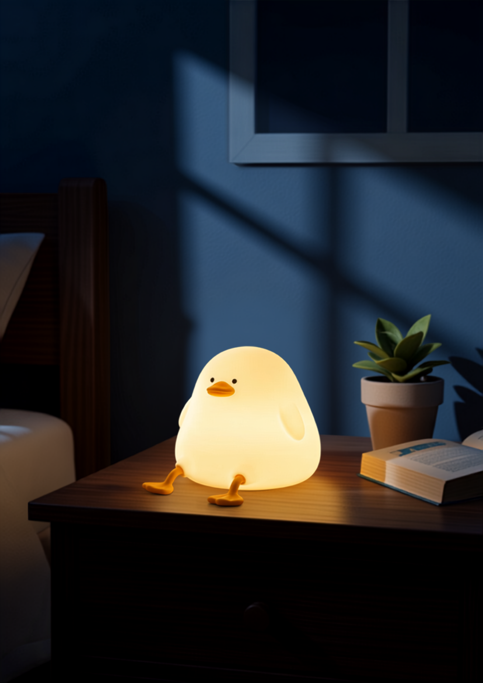 Lazy Sitting Duck Night Light – Squishy Silicone Touch Lamp & Phone Holder