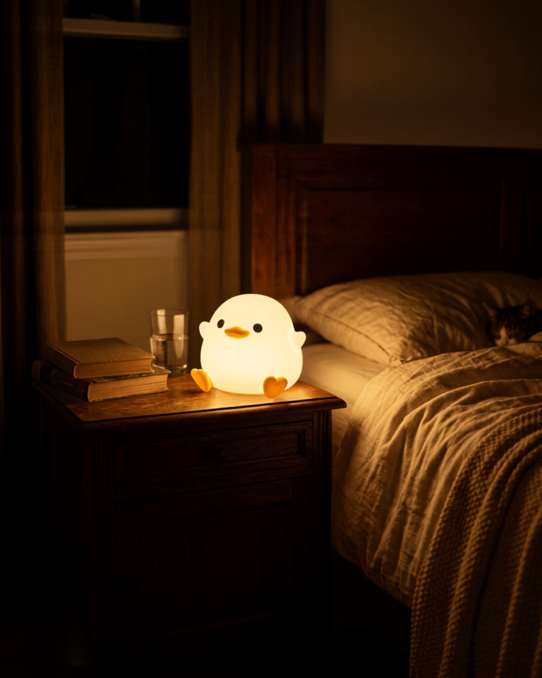 Cute Chubby Duck Night Light – Silicone LED Ambient Lamp for Kids &amp; Home Decor