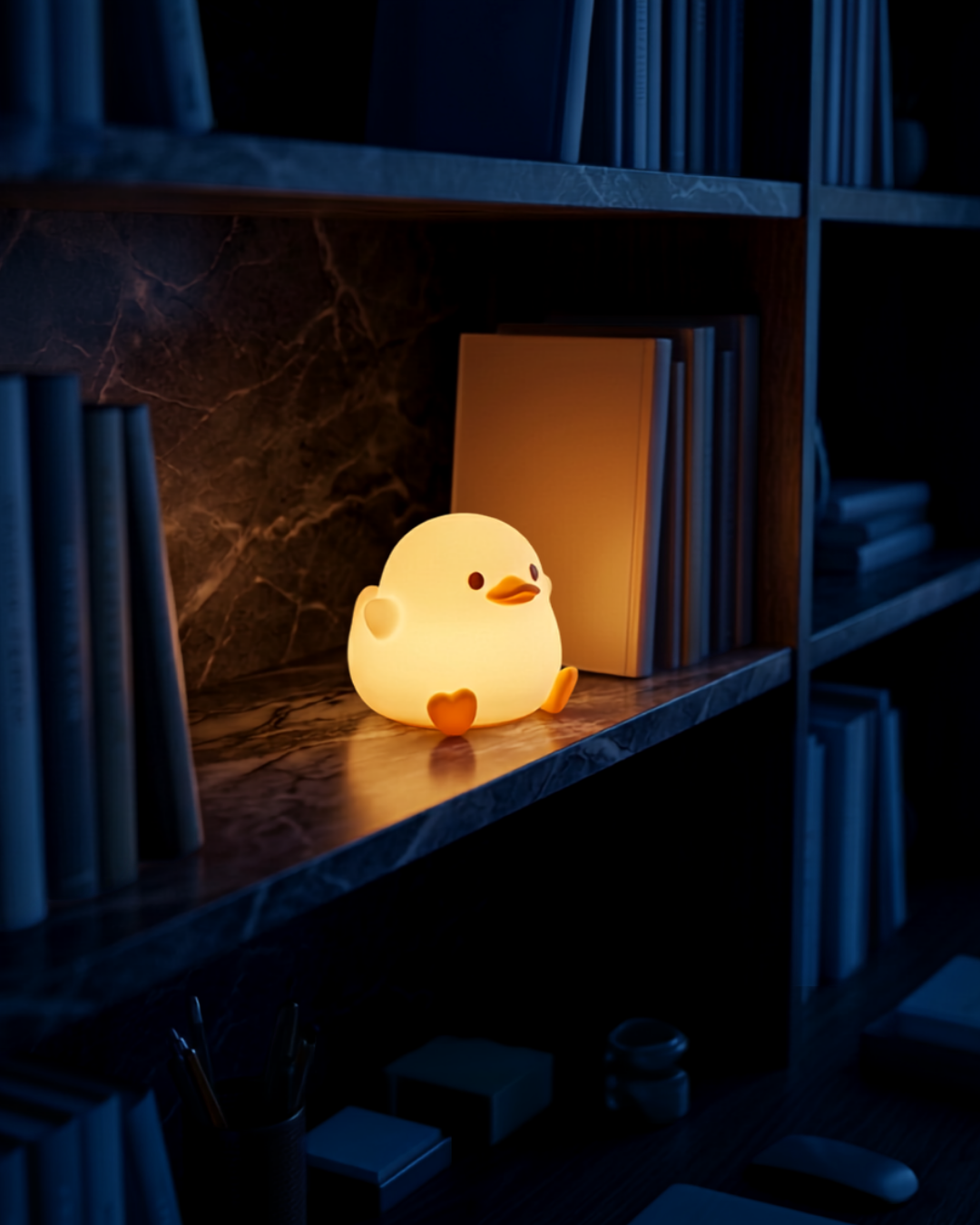 Cute Chubby Duck Night Light – Silicone LED Ambient Lamp for Kids &amp; Home Decor