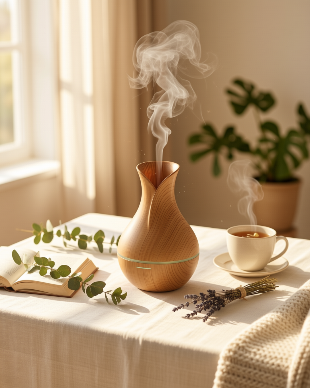 Wooden Vase Ultrasonic Aroma Diffuser & Humidifier