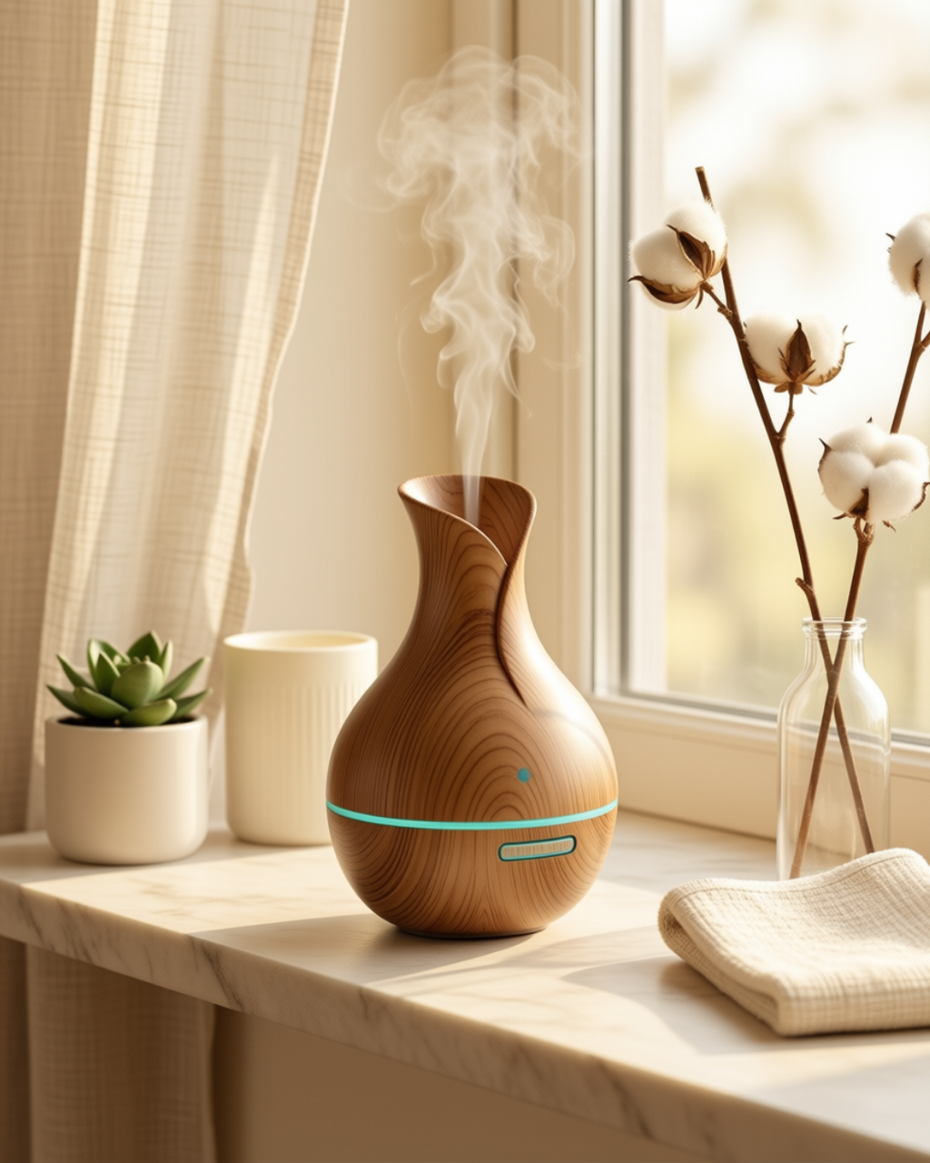 Wooden Vase Ultrasonic Aroma Diffuser & Humidifier