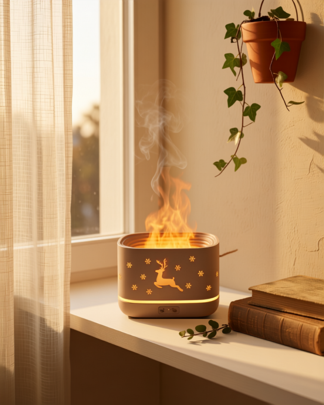 Reindeer Flame Effect Ultrasonic Aroma Diffuser & Humidifier
